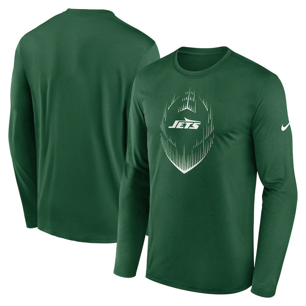 New York Jets Icon Legend Performance Long Sleeve T-Shirt Green