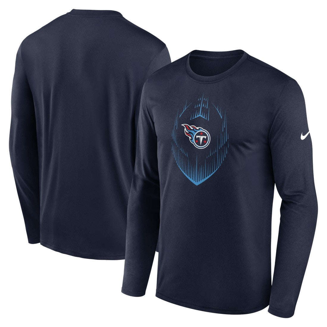 Tennessee Titans Icon Legend Performance Long Sleeve T-Shirt Navy