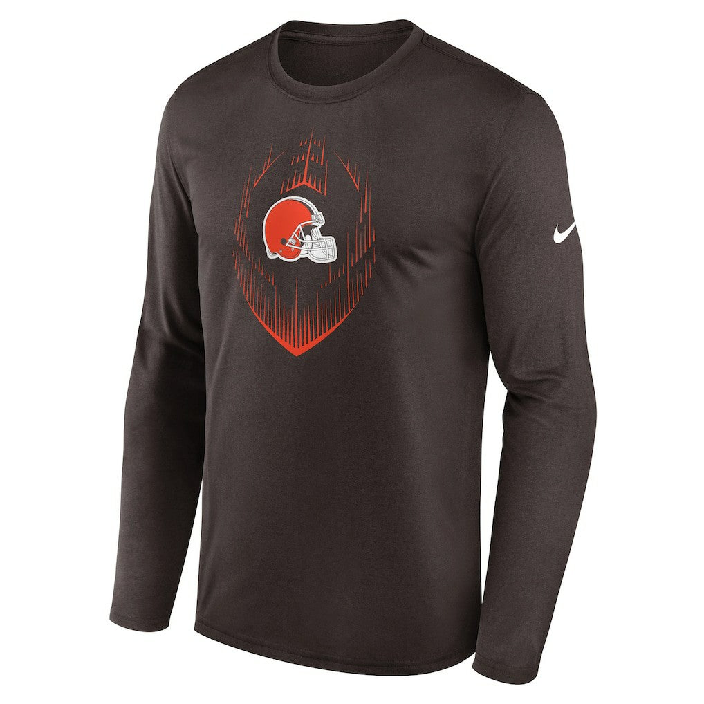 Cleveland Browns Icon Legend Performance Long Sleeve T-Shirt Brown