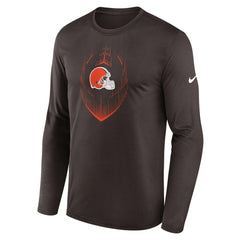 Cleveland Browns Icon Legend Performance Long Sleeve T-Shirt Brown