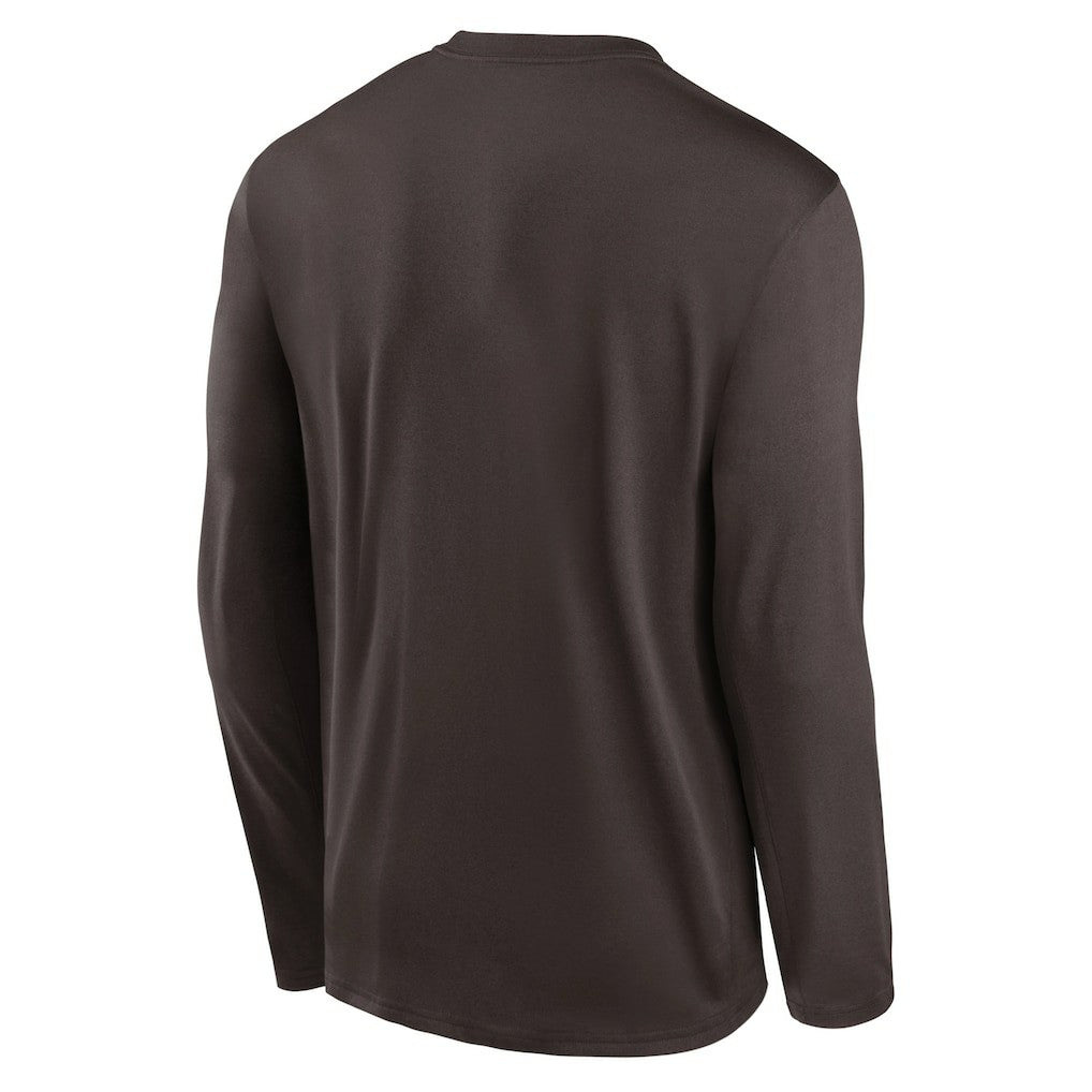 Cleveland Browns Icon Legend Performance Long Sleeve T-Shirt Brown