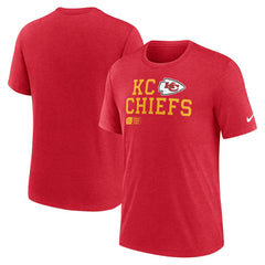 Kansas City Chiefs Overlap Lockup Tri-Blend T-Shirt Red