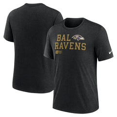 Baltimore Ravens Overlap Lockup Tri-Blend T-Shirt Black