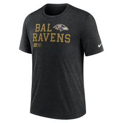 Baltimore Ravens Overlap Lockup Tri-Blend T-Shirt Black