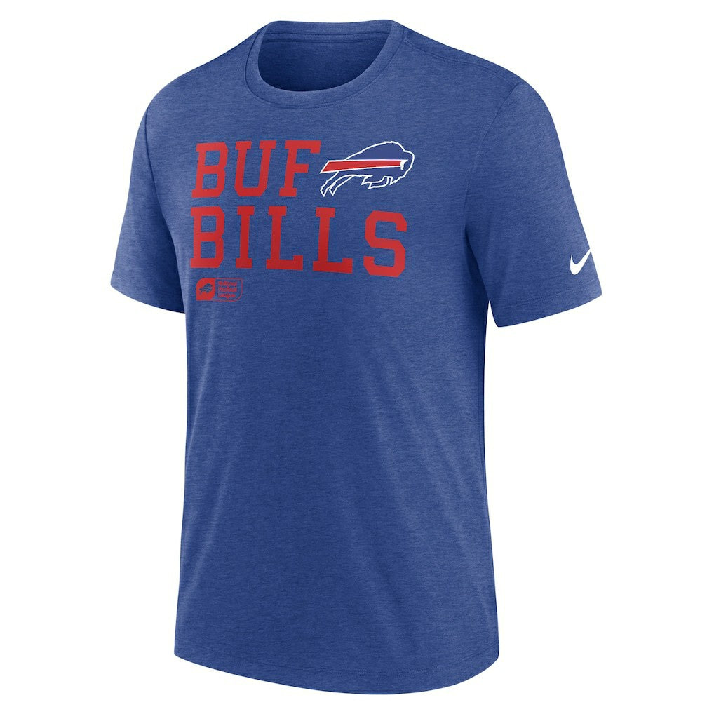 Buffalo Bills Overlap Lockup Tri-Blend T-Shirt Royal
