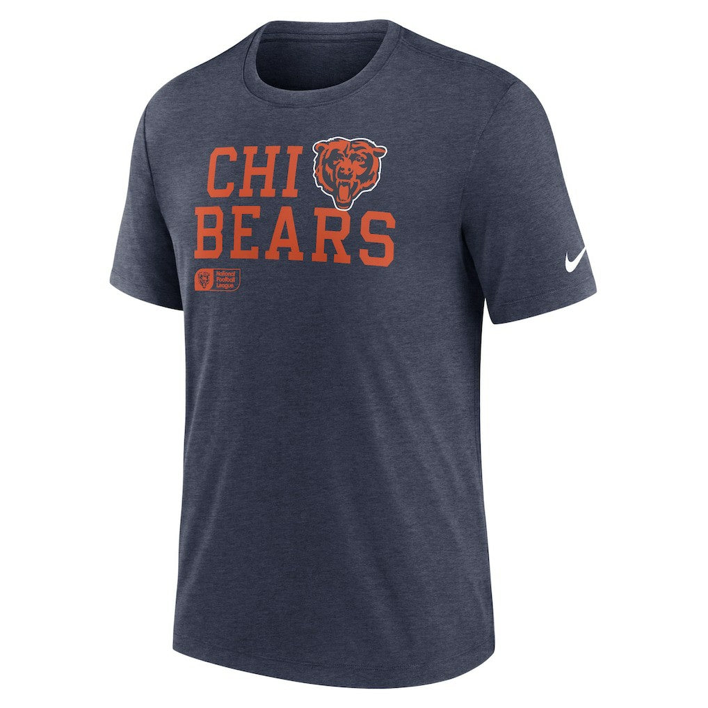 Chicago Bears Overlap Lockup Tri-Blend T-Shirt Navy