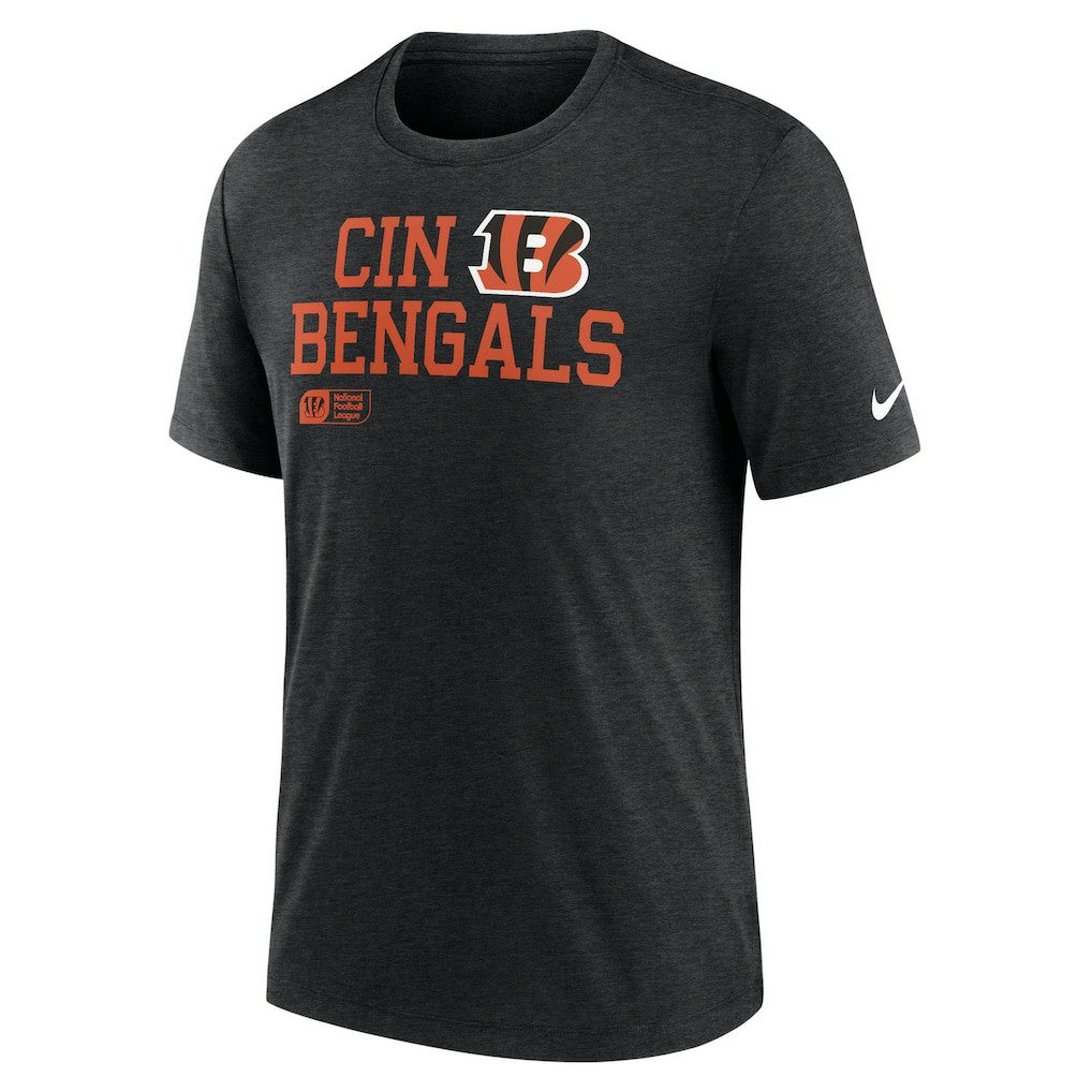 Cincinnati Bengals Overlap Lockup Tri-Blend T-Shirt Black