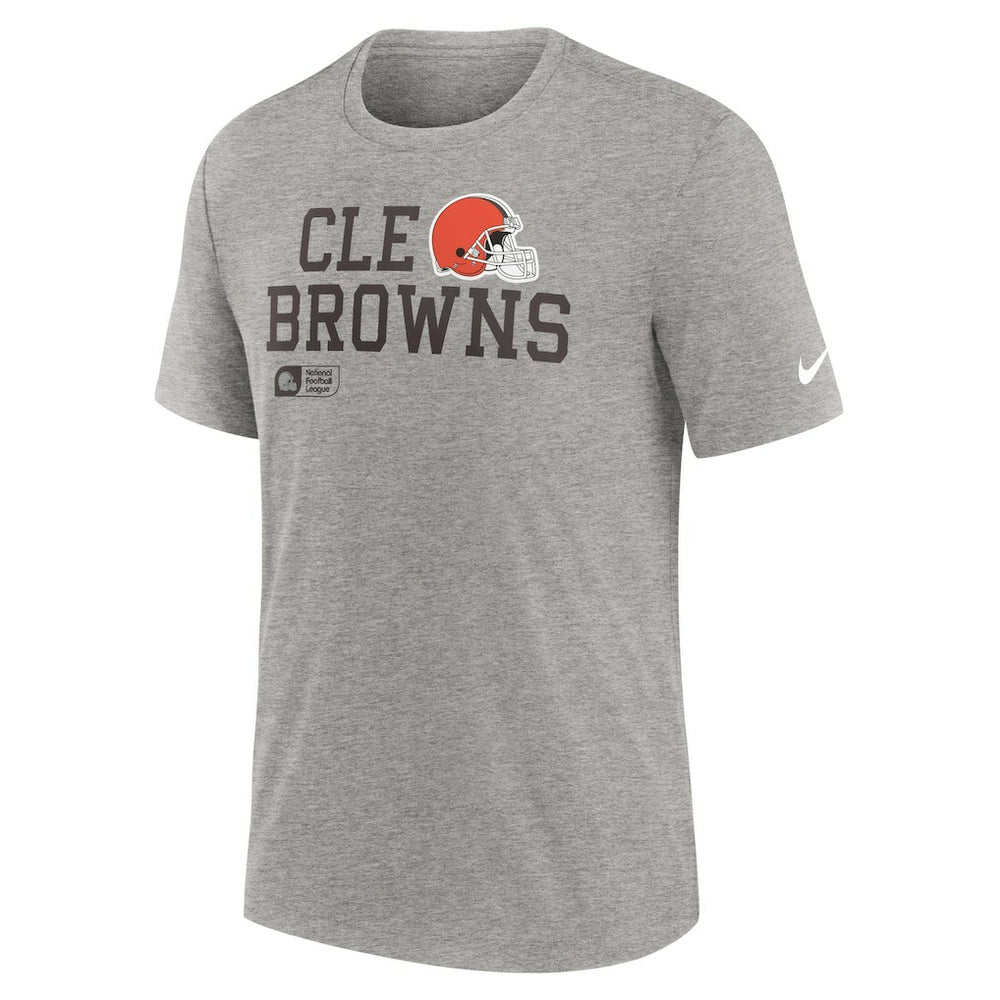 Cleveland Browns Overlap Lockup Tri-Blend T-Shirt Heather Gray