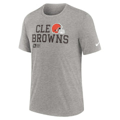 Cleveland Browns Overlap Lockup Tri-Blend T-Shirt Heather Gray