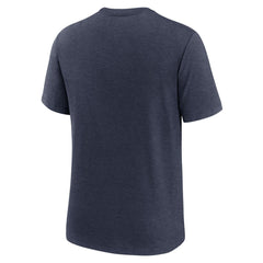 Denver Broncos Overlap Lockup Tri-Blend T-Shirt Navy