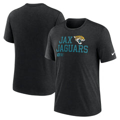 Jacksonville Jaguars Overlap Lockup Tri-Blend T-Shirt Black