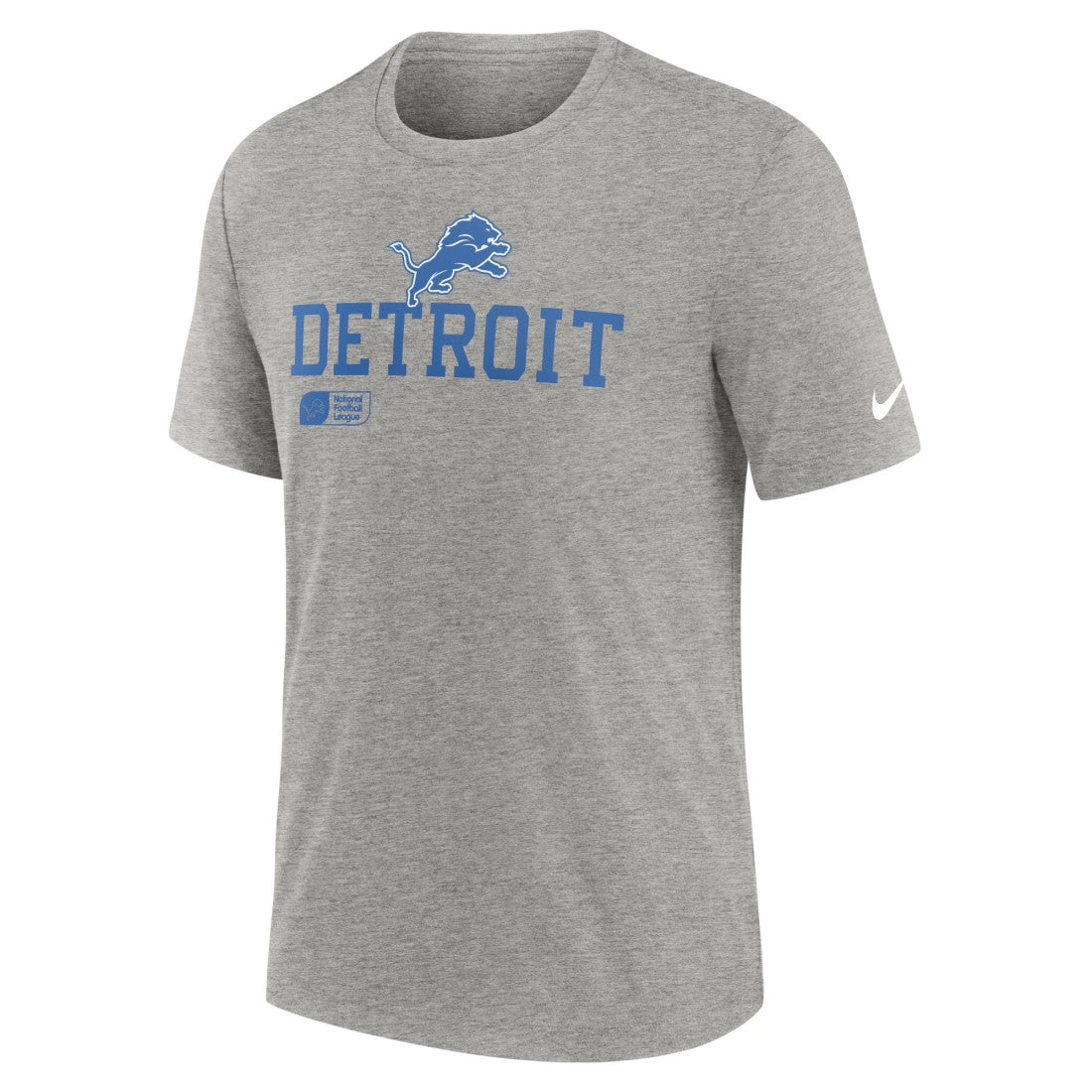 Detroit Lions Overlap Lockup Tri-Blend T-Shirt Heather Gray