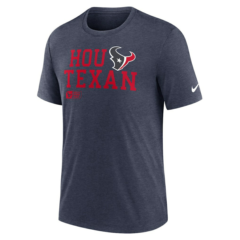 Houston Texans Overlap Lockup Tri-Blend T-Shirt Navy