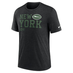 New York Jets Overlap Lockup Tri-Blend T-Shirt Black