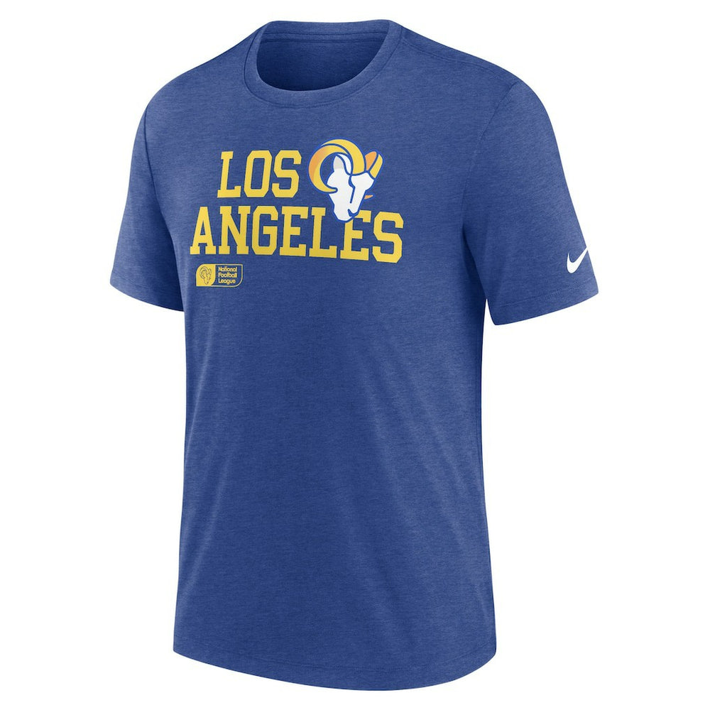 Los Angeles Rams Overlap Lockup Tri-Blend T-Shirt Royal