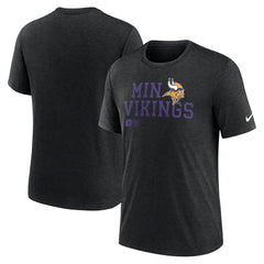 Minnesota Vikings Overlap Lockup Tri-Blend T-Shirt Black