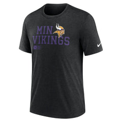 Minnesota Vikings Overlap Lockup Tri-Blend T-Shirt Black
