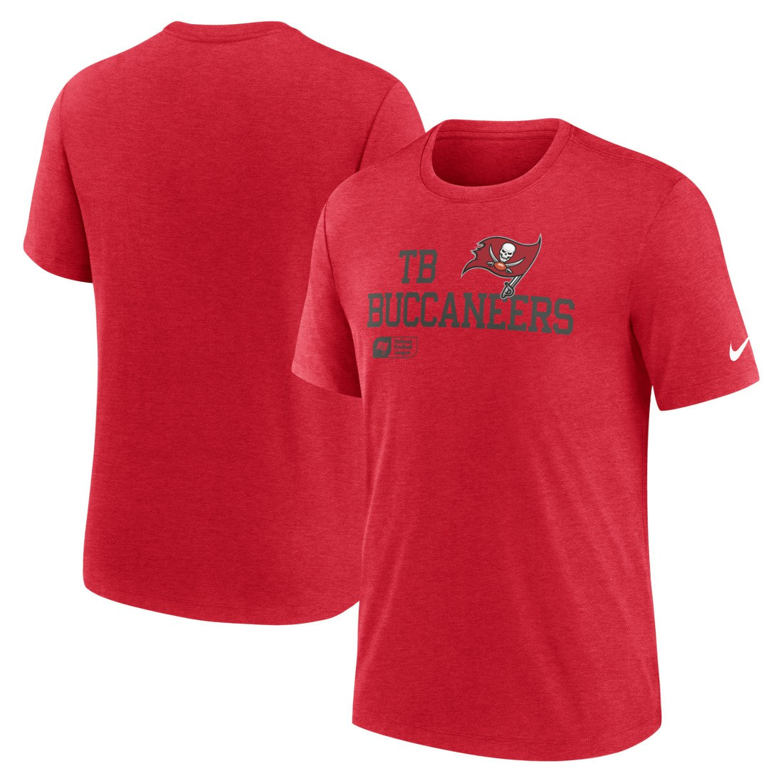 Tampa Bay Buccaneers Overlap Lockup Tri-Blend T-Shirt Red