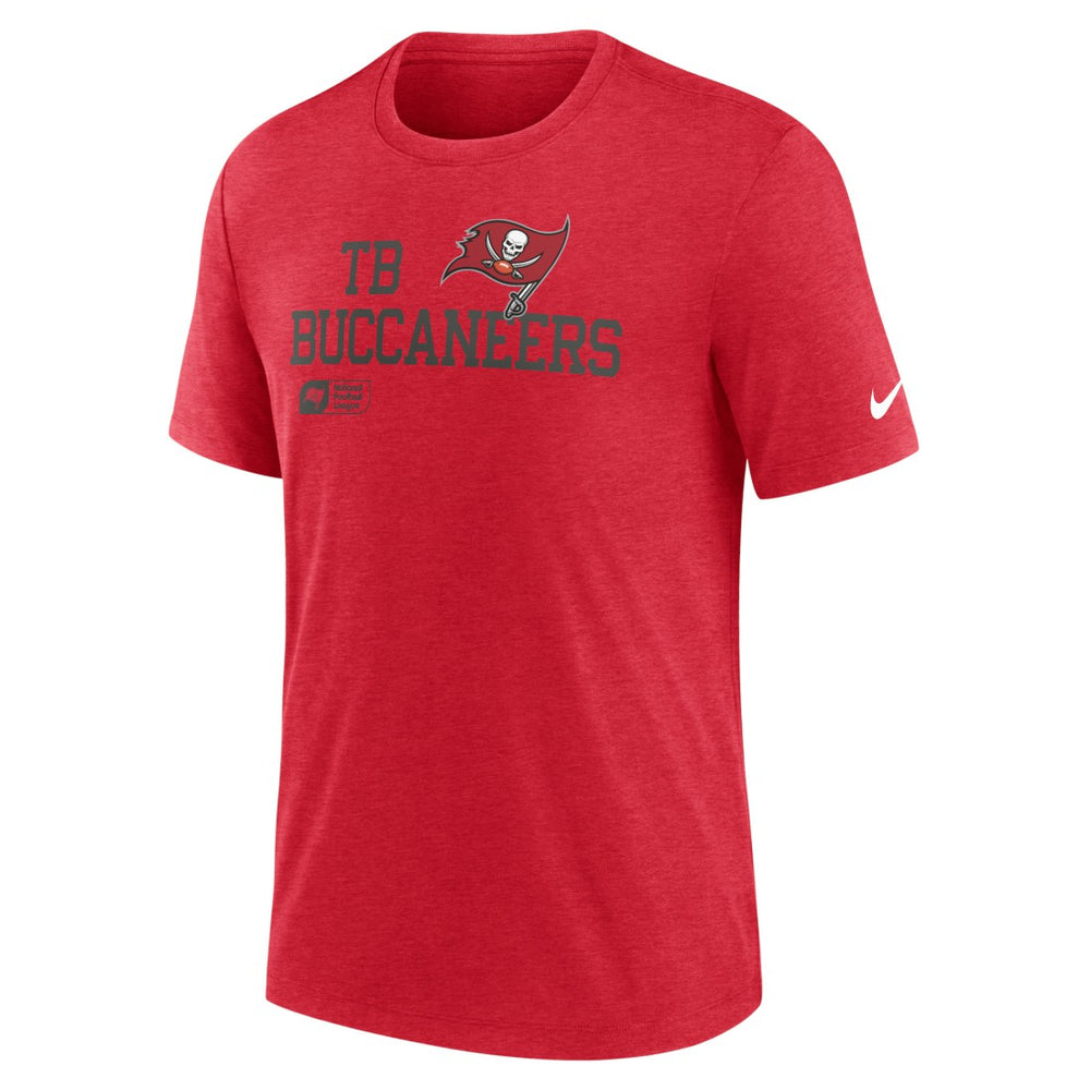 Tampa Bay Buccaneers Overlap Lockup Tri-Blend T-Shirt Red