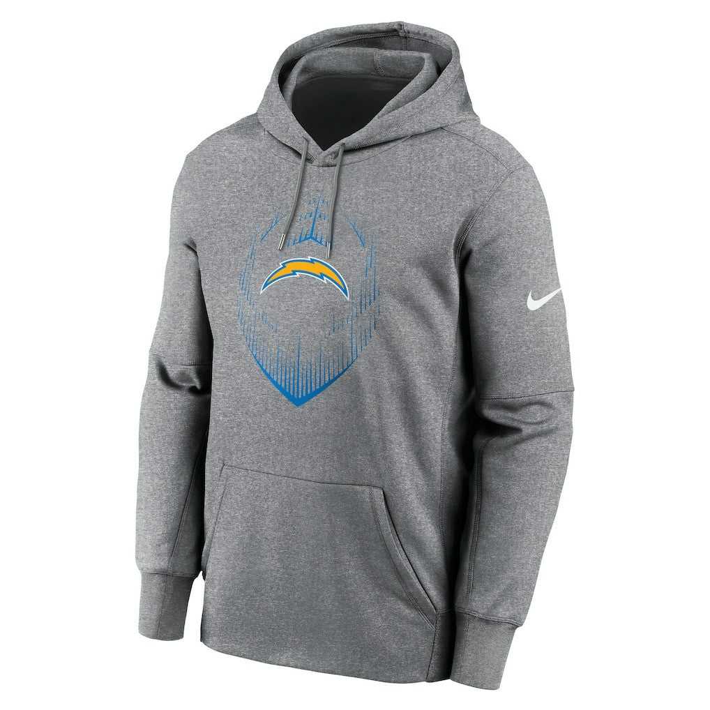 Los Angeles Chargers Icon Performance Pullover Hoodie Heather Gray
