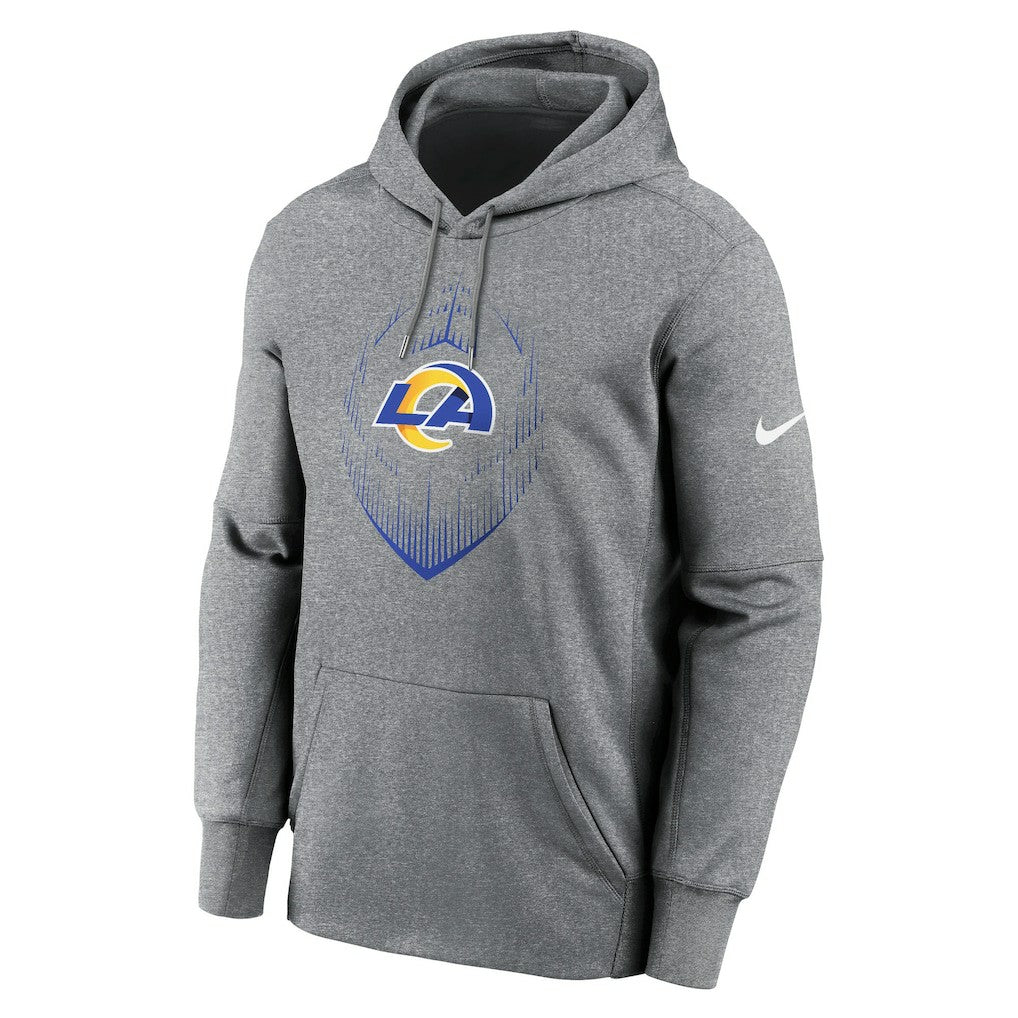 Los Angeles Rams Icon Performance Pullover Hoodie Heather Gray