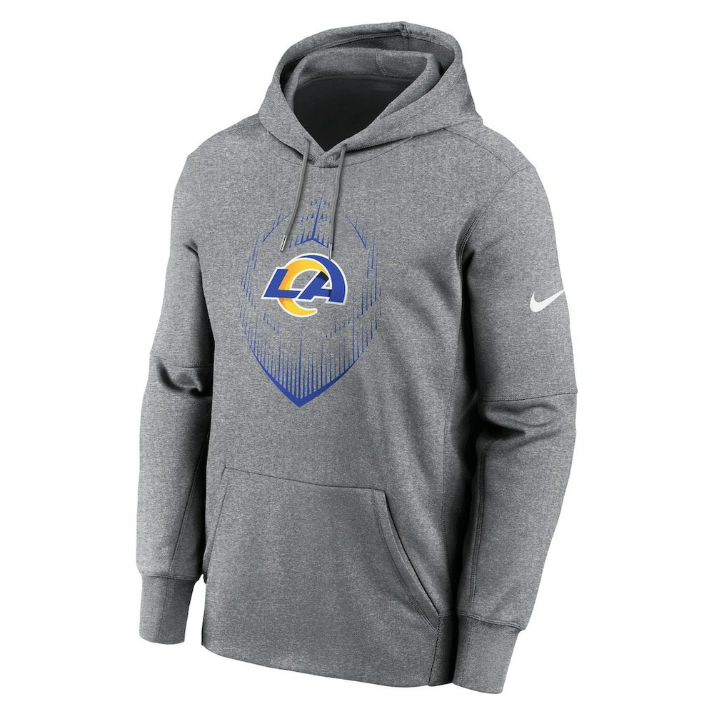 Los Angeles Rams Icon Performance Pullover Hoodie Heather Gray