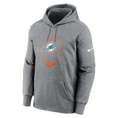 Miami Dolphins Icon Performance Pullover Hoodie Heather Gray