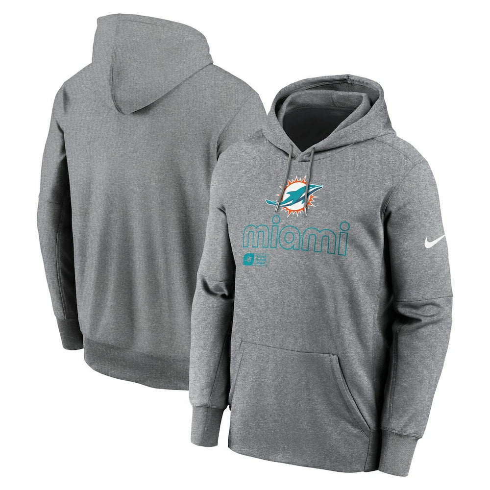 Miami Dolphins Performance Pullover Hoodie Heather Gray