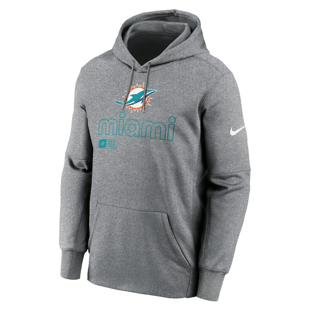 Miami Dolphins Performance Pullover Hoodie Heather Gray