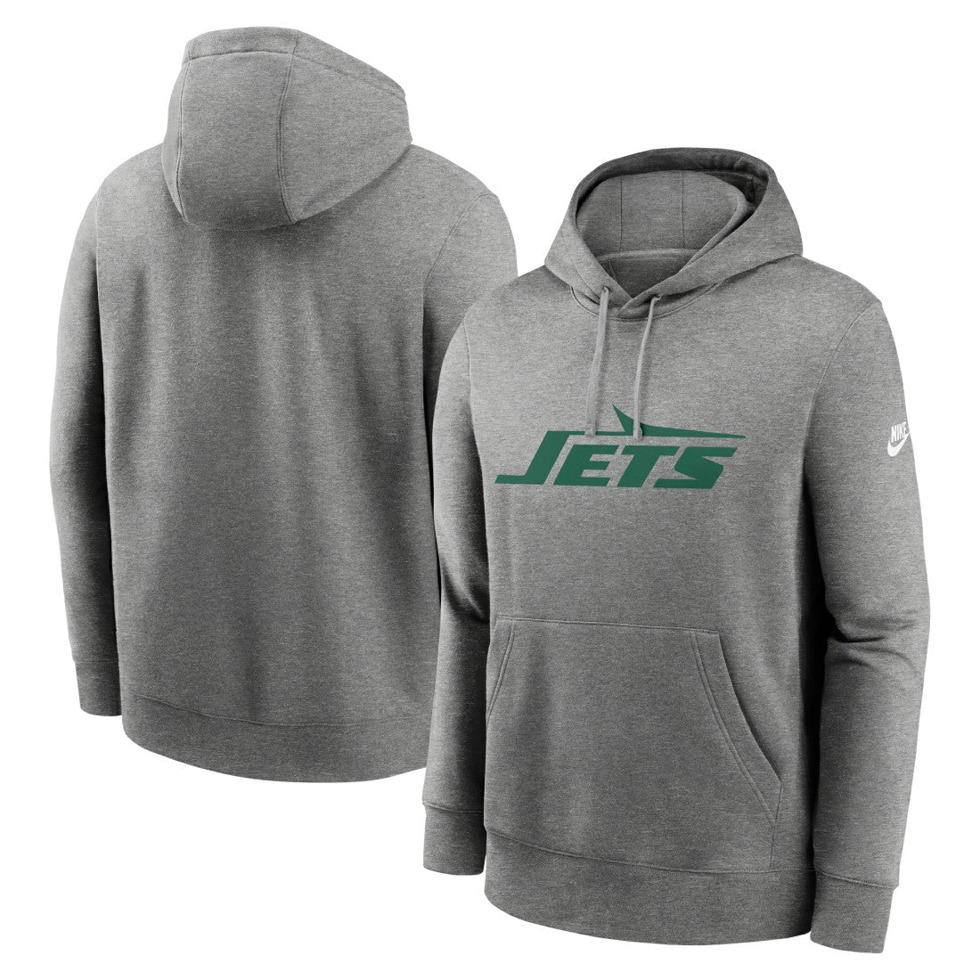 New York Jets Rewind Club Logo Pullover Hoodie Heather Gray