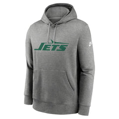 New York Jets Rewind Club Logo Pullover Hoodie Heather Gray