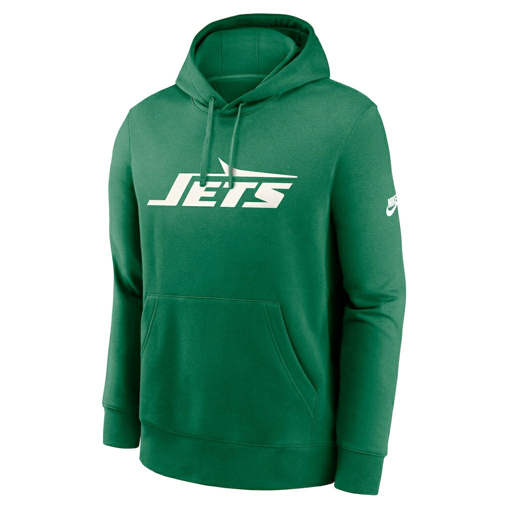 New York Jets Rewind Club Logo Pullover Hoodie Kelly Green