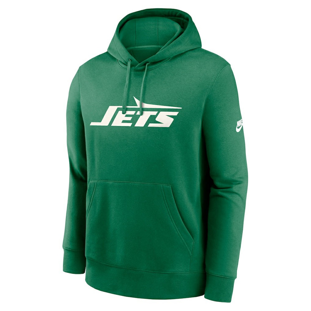 New York Jets Rewind Club Logo Pullover Hoodie Kelly Green