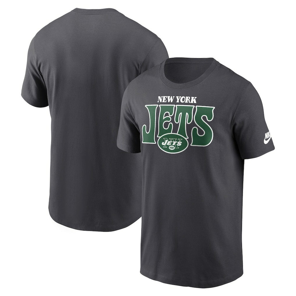 New York Jets Rewind Stack Essential T-Shirt Charcoal