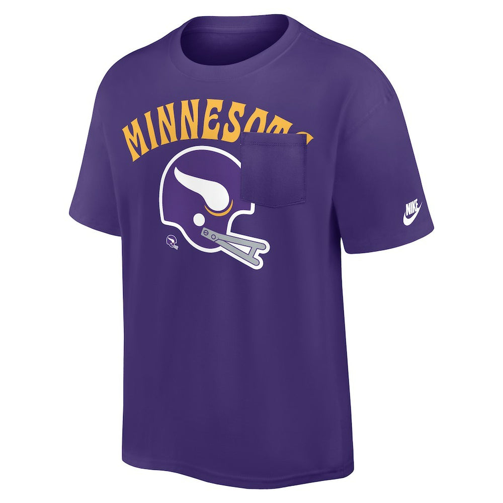 Minnesota Vikings Rewind Heavy Max90 Pocket T-Shirt Purple