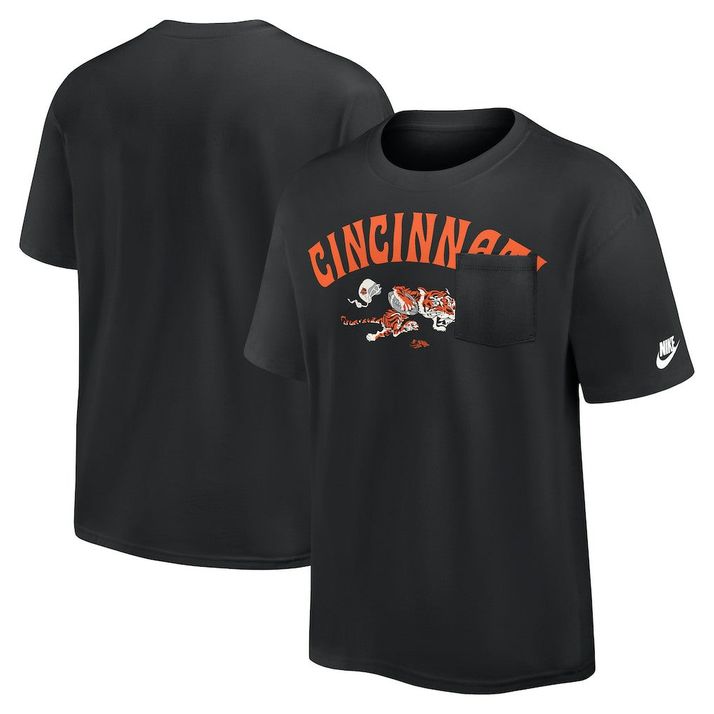 Cincinnati Bengals Rewind Heavy Max90 Pocket T-Shirt Black