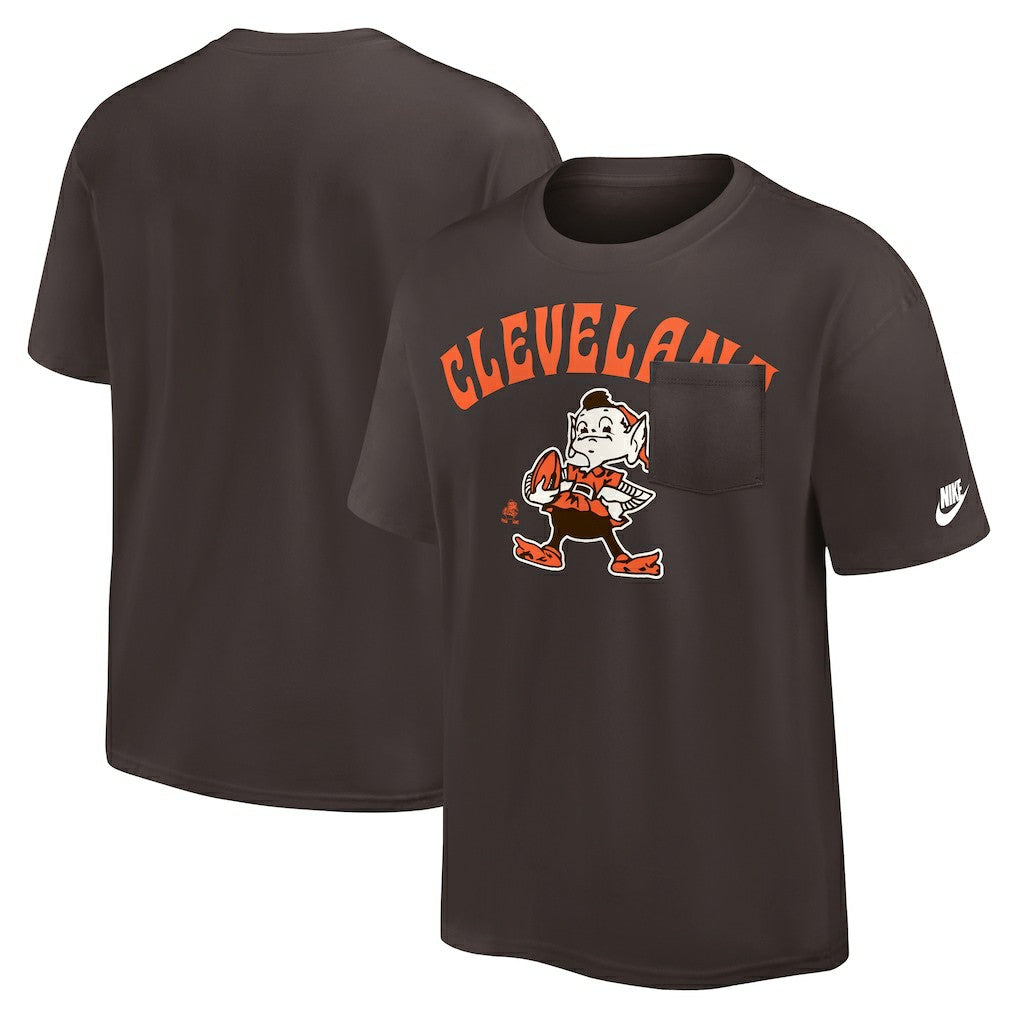 Cleveland Browns Rewind Heavy Max90 Pocket T-Shirt Brown