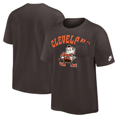 Cleveland Browns Rewind Heavy Max90 Pocket T-Shirt Brown
