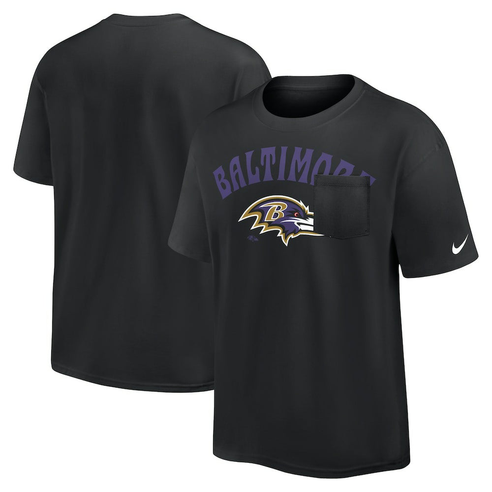 Baltimore Ravens Rewind Heavy Max90 Pocket T-Shirt Black