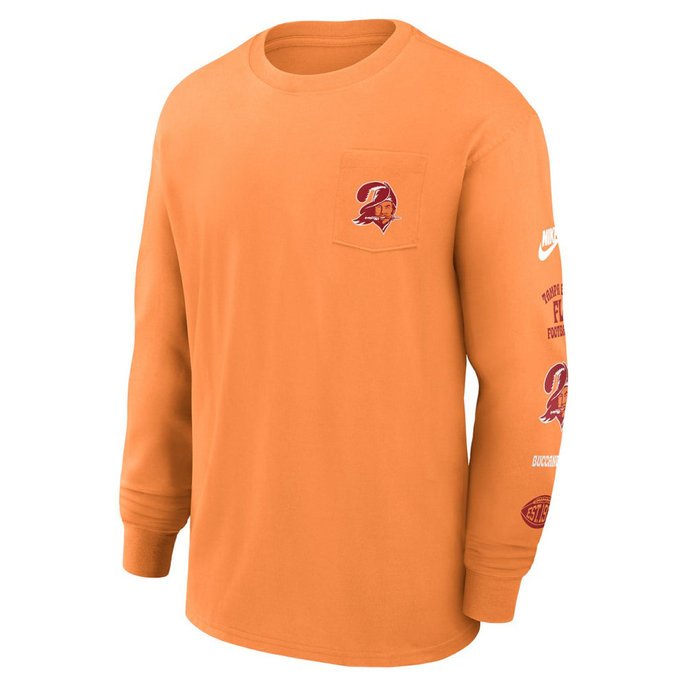 Tampa Bay Buccaneers Rewind Heavy Max90 Pocket Long Sleeve T-Shirt Orange