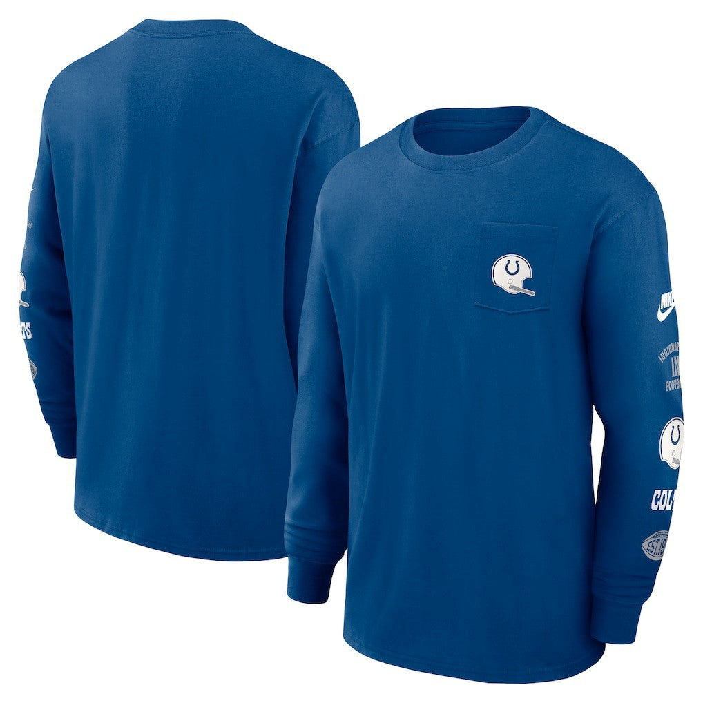 Indianapolis Colts Rewind Heavy Max90 Pocket Long Sleeve T-Shirt Royal