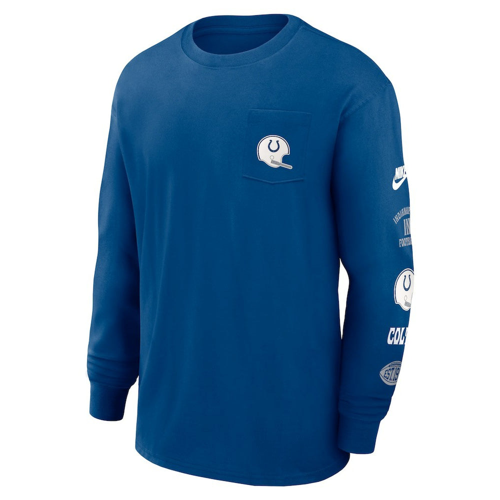 Indianapolis Colts Rewind Heavy Max90 Pocket Long Sleeve T-Shirt Royal