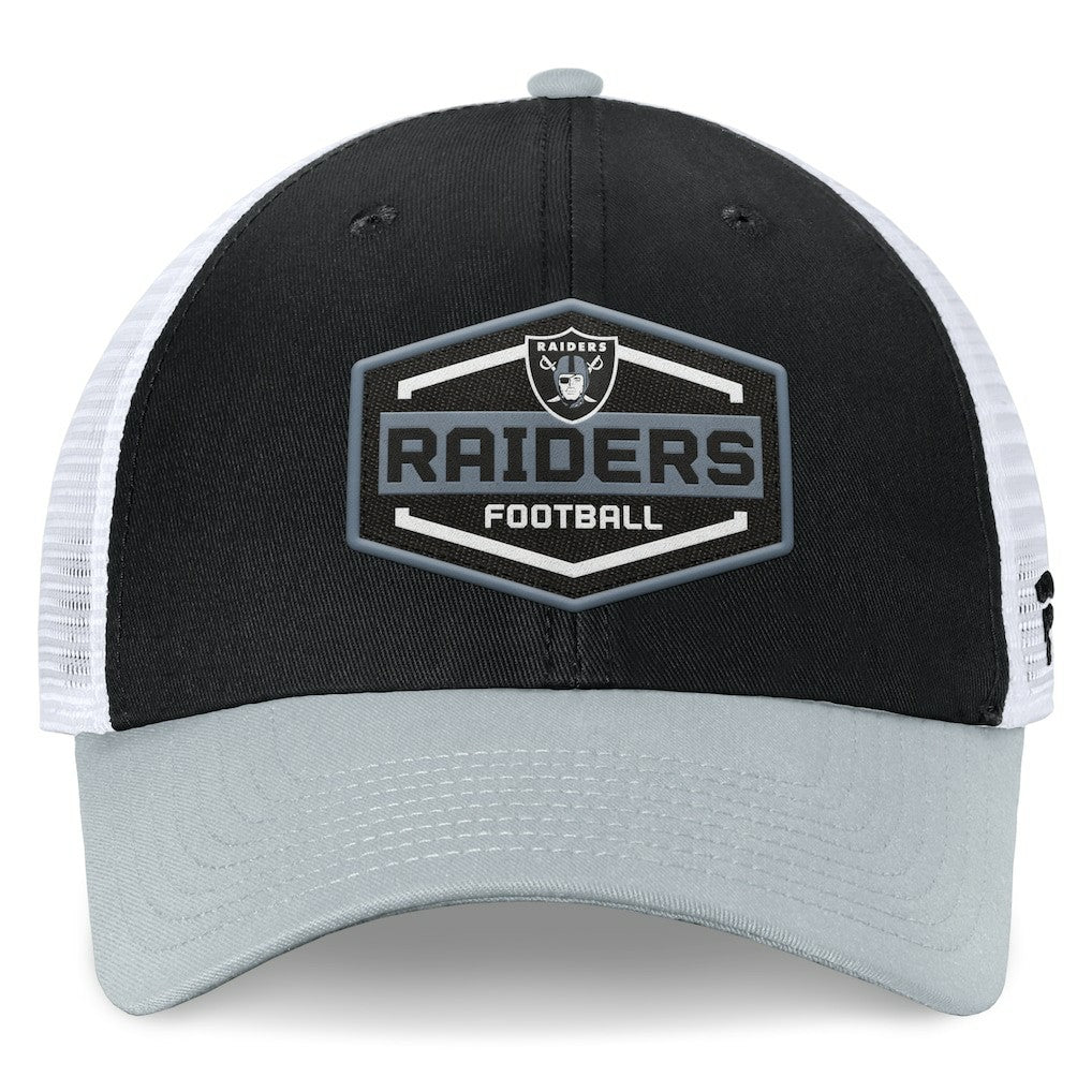 Las Vegas Raiders Bench Trucker Adjustable Hat Black/Silver