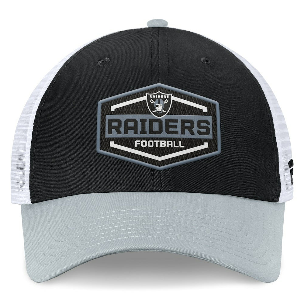 Las Vegas Raiders Bench Trucker Adjustable Hat Black/Silver