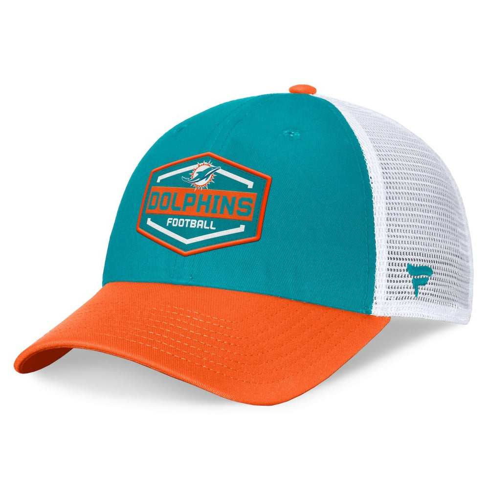 Miami Dolphins Bench Trucker Adjustable Hat Aqua/Orange