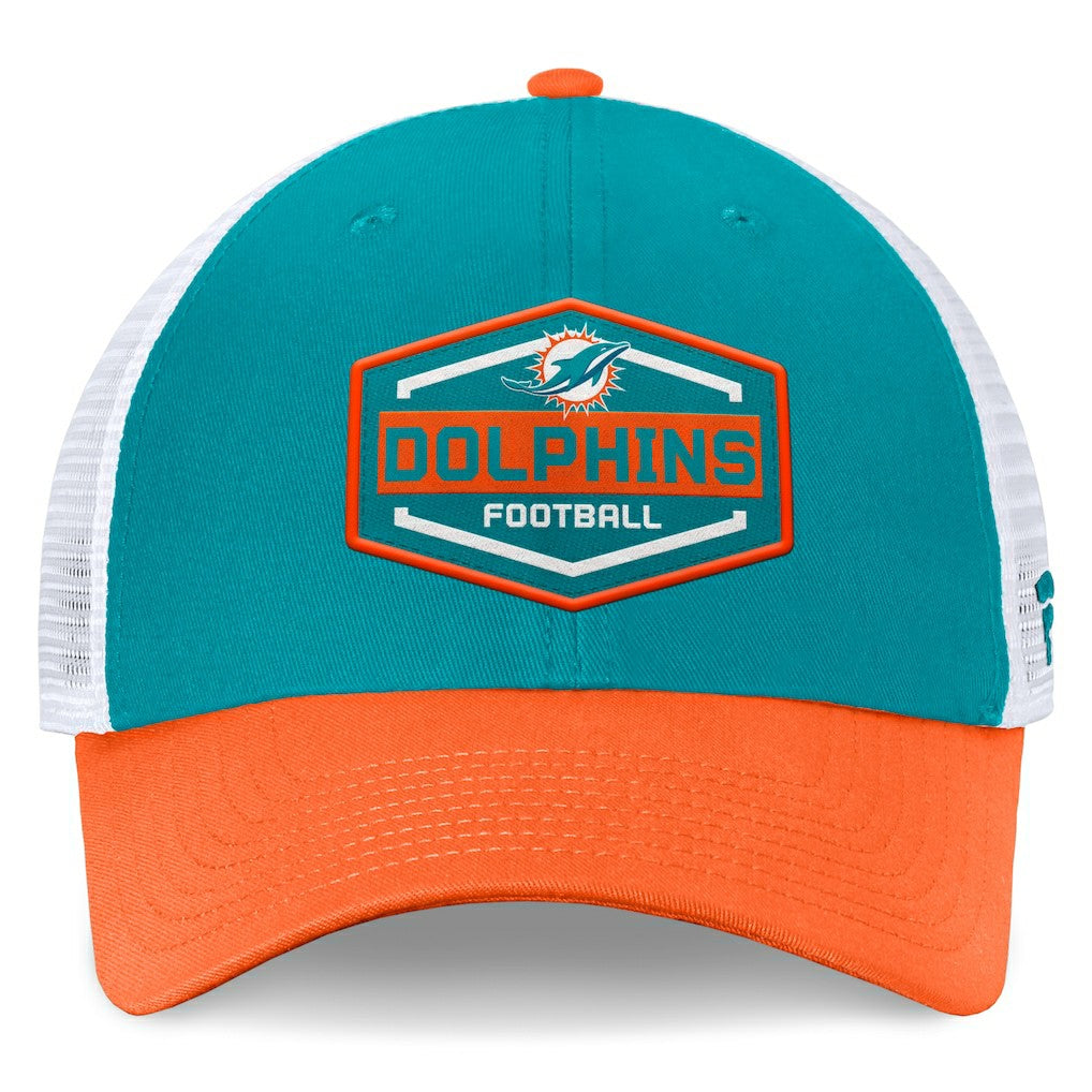 Miami Dolphins Bench Trucker Adjustable Hat Aqua/Orange