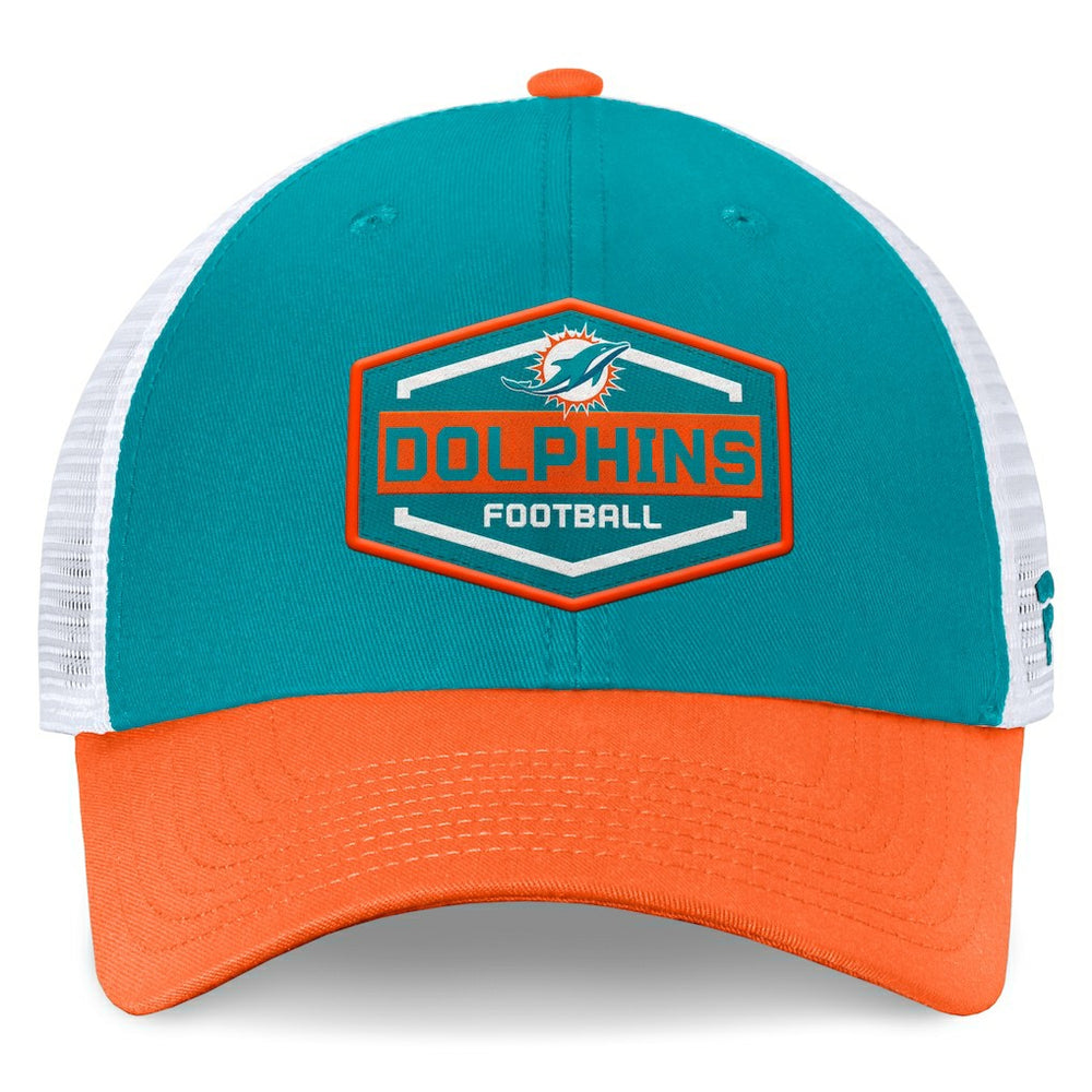 Miami Dolphins Bench Trucker Adjustable Hat Aqua/Orange