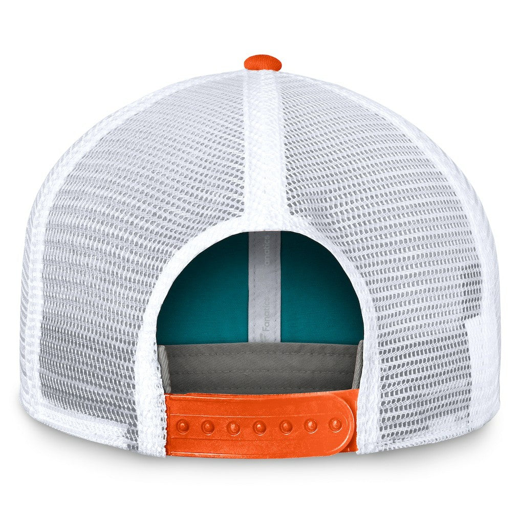 Miami Dolphins Bench Trucker Adjustable Hat Aqua/Orange