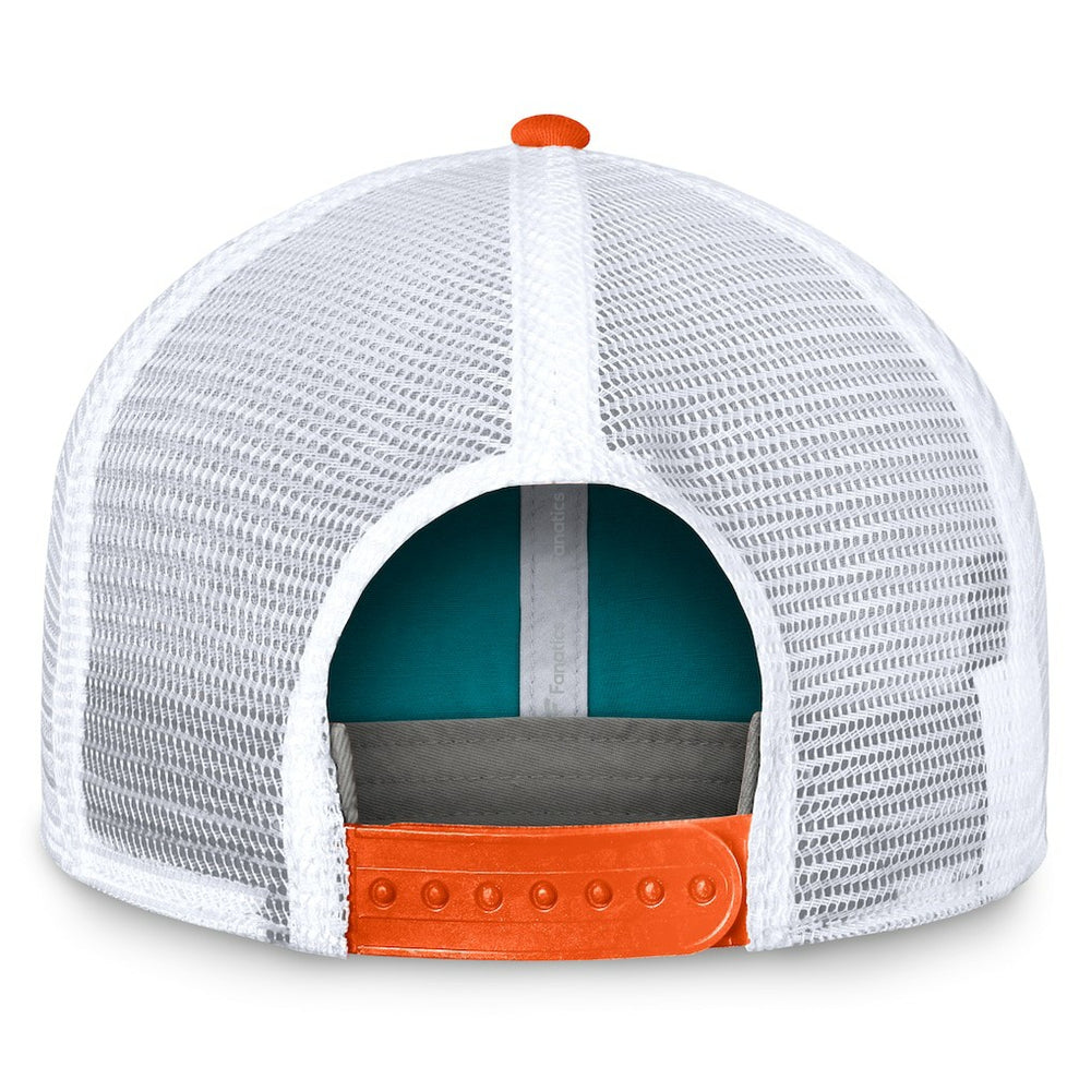 Miami Dolphins Bench Trucker Adjustable Hat Aqua/Orange