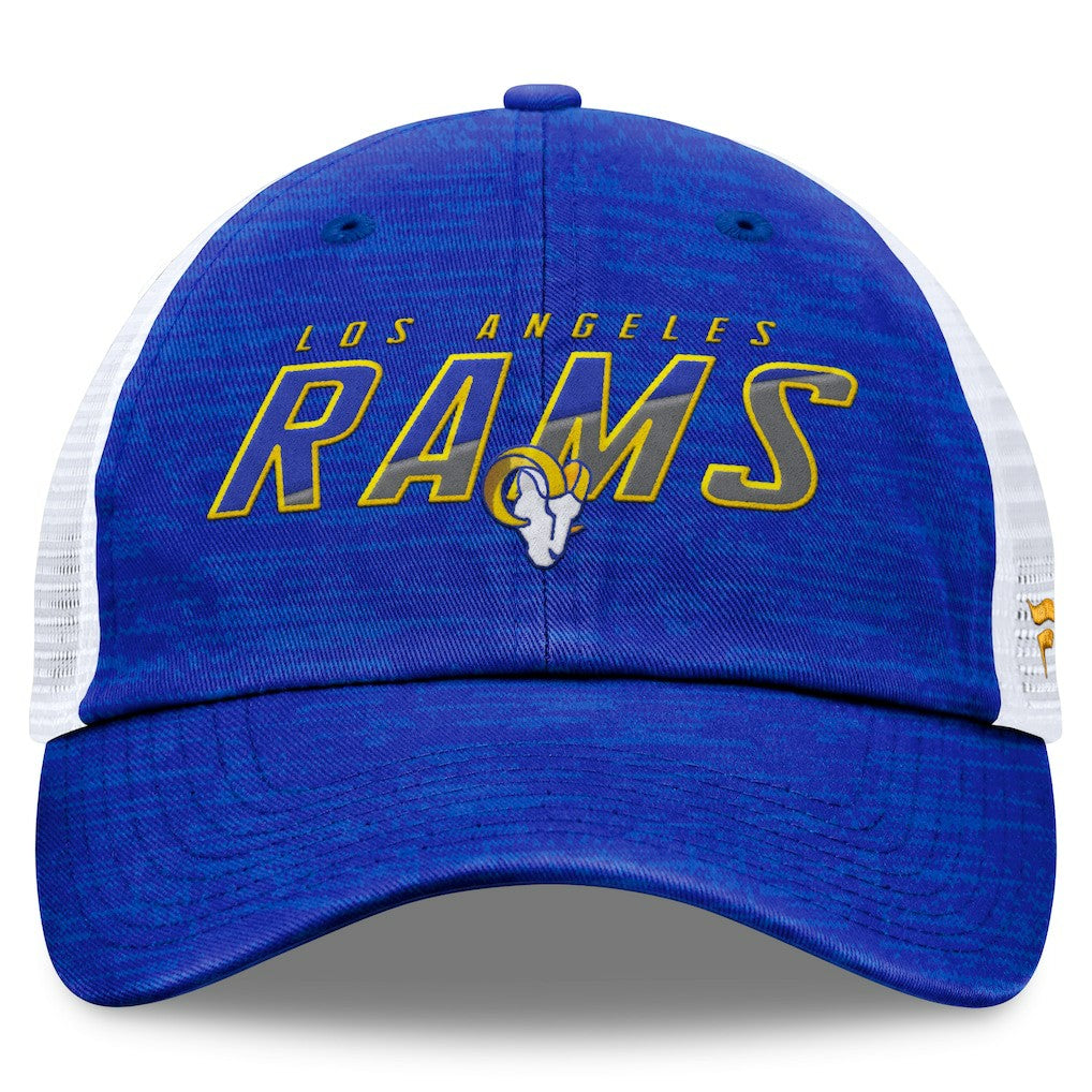 Los Angeles Rams Challenge Trucker Adjustable Hat Heather Royal